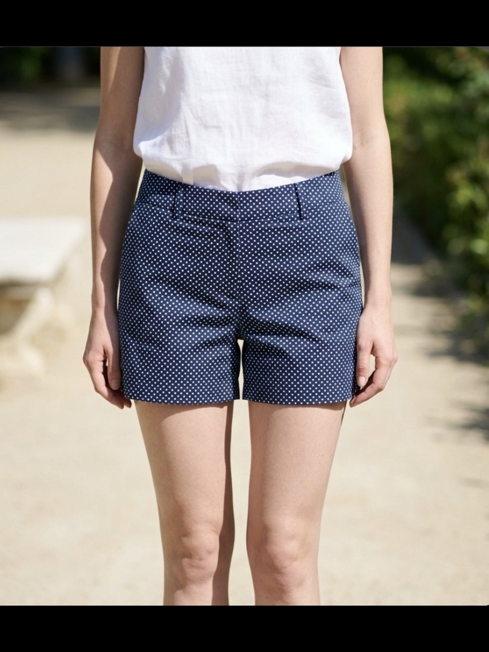Nautica Women’s Navy Polka Dot Stretch Shorts